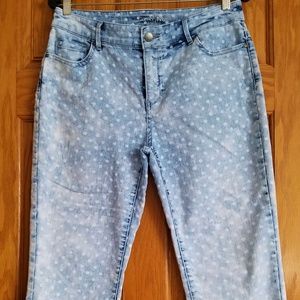 Chico's Platinum Crop Jeans Polka Dots Size 0